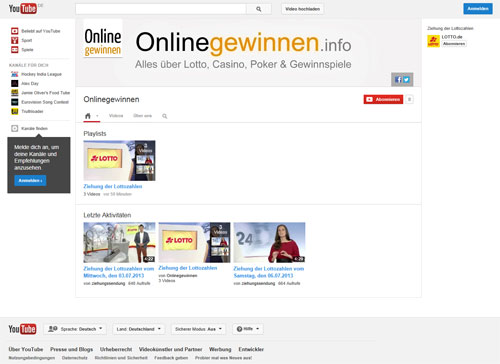 YouTube-Kanal von Onlinegewinnen.info