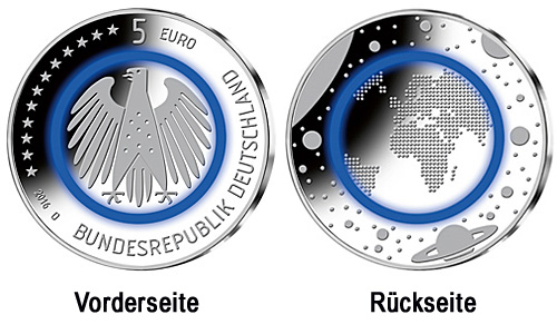 Die neue 5 EUR Münze mit blauem Ring