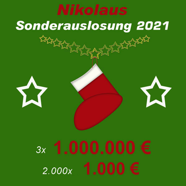 Nikolaus Sonderauslosung 2021 bei Lotto 6 aus 49