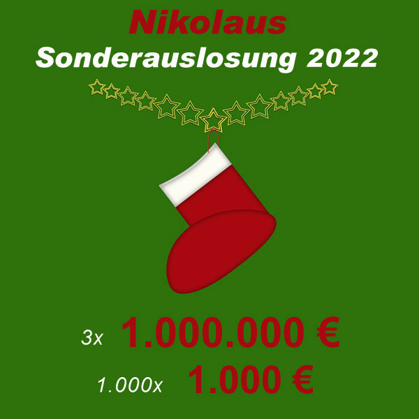 Nikolaus Sonderauslosung 2022 bei Lotto 6 aus 49