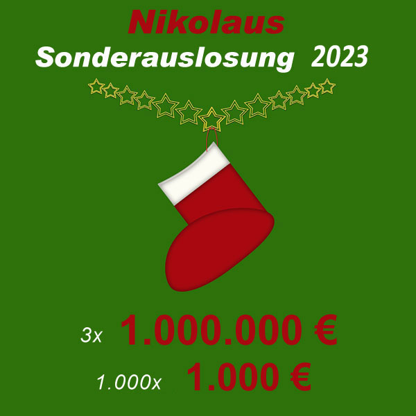 Nikolaus Sonderauslosung 2023 bei Lotto 6aus49